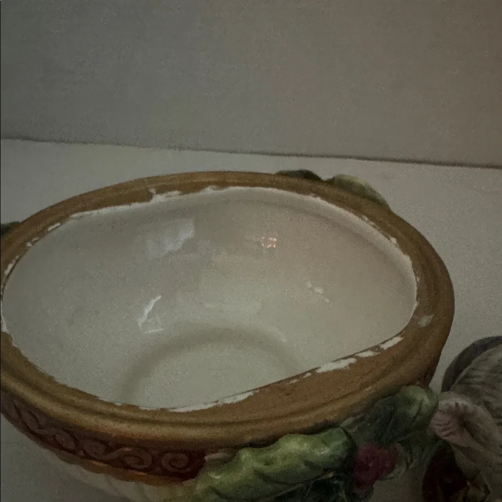 Fitz and Floyd Holiday Cat Bowl with Ornaments